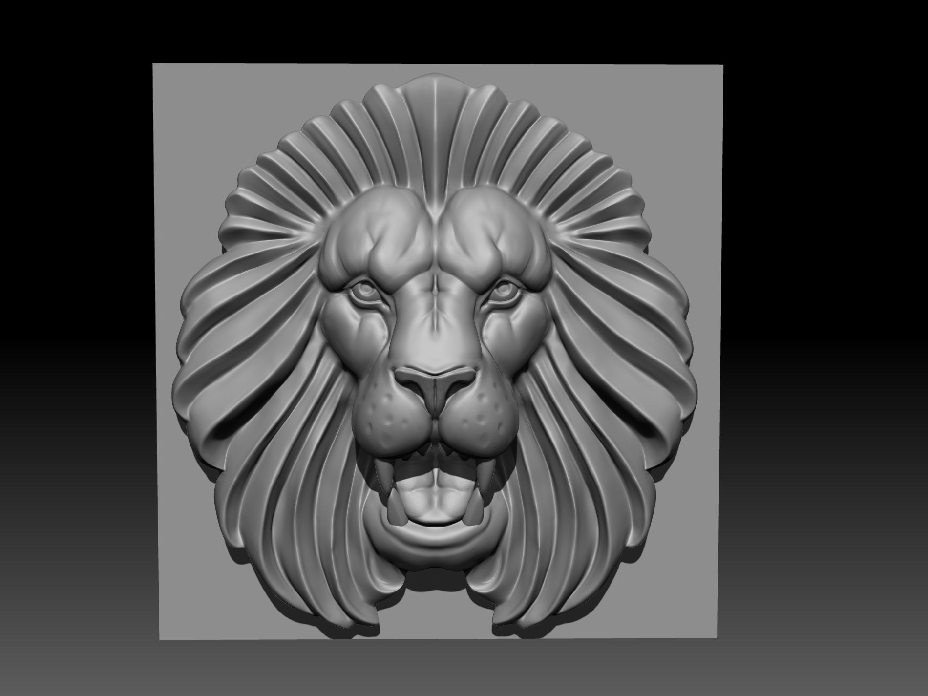lion bas-relief house bas relief statue kitty animal figurine africa nature decor 3D print model - Mito3D