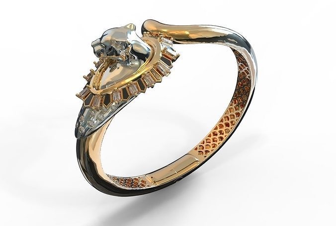 aslan bilezik takı gümüş altın yazdırılabilir hayvanlar mücevher yüzükler kolye yüzük elmas kaplan ayrıldığım zaman zbrush bilezikler 3D print model - Mito3D