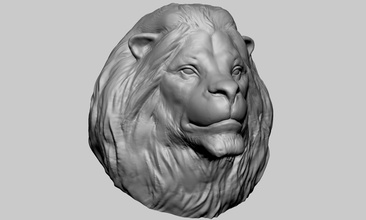 leão fracasso escultura selvagem estátua cabeça zbrush animal 3dprint imprimível arte esculturas 3d print model - Mito3D