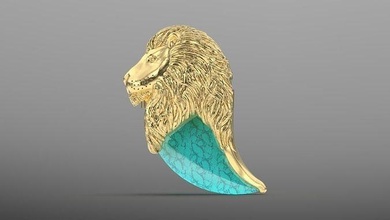 león garra cara collar colgante pendiente clásico único antiguo escultura cabeza arte naturaleza leopardo tigre puma joyería joya accesorios colgantes 3d print model - Mito3D