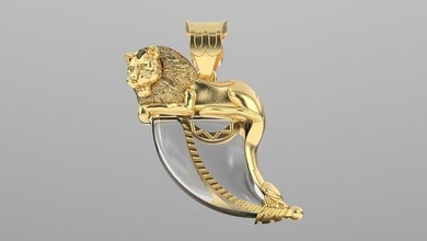 Lion griffe pendentif antique luxe bijoux mignonne art sauvage ancien animal vampire sang or homme richesse déco nature argent pendentifs 3d print model - Mito3D