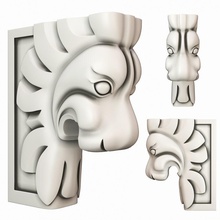 leão cnc cabeça escultura cara animal esculpir decorativo medieval ornamentado relevo porta parede decoração gótico imprimível artcam ornamental estátua casa 3d print model - Mito3D