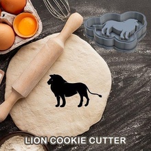 lion cookie cutter pastry dough biscuit sugar food cookies cutters animal house kitchen dining 3d print model - Mito3D