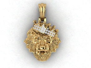 lion crown pendant jewelry gold charm tiger matrix rhino pendants 3d print model - Mito3D