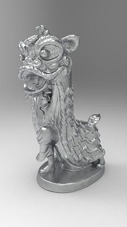 león baile danza lindo estilizado juguete figura escultura 3dprint juegos juguetes Arte esculturas 3d print model - Mito3D