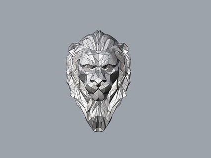 lion face low poly stl verified head model lowpoly lionface lionhead animals art animal printable cat games toys game accessories 3d print model - Mito3D