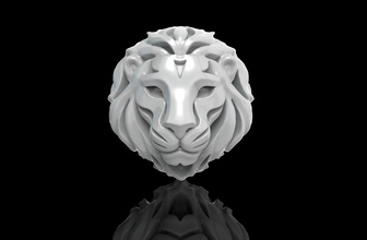 Lion visage or tête argent sculpture diamant bague nature Voyage art lune bijou animal couple bijoux silhouette contour forme Soleil ciel pendentifs 3d print model - Mito3D