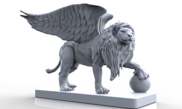 lion gargoyle 3 art sculpture statue animal stone wings monument cat mammal leon sculptures 3d print model - Mito3D