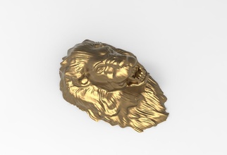 león cabeza 3d alivio grabado modelo animal detalles alto naturaleza enojado bestia juego personaje criatura fantasía ficticio arte esculturas 3d print model - Mito3D