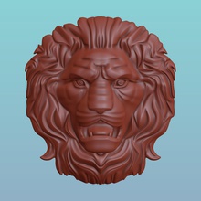 lion head art 3d print bas relief statue sculpture sculptures deco pediment printable 3d print model - Mito3D