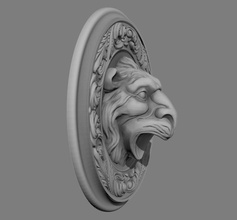 leone testa lontano modello cnc stampa arte sculture stampabile statua animale 3d print model - Mito3D