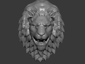 tête de lion art animal la sculpture statue décor nature sculptures 3d print model - Mito3D