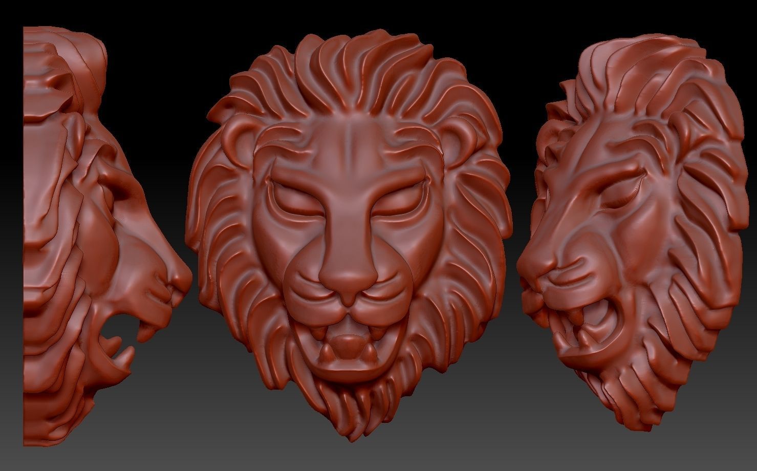 lion head art sculpture wild tiger cat relief animal 3d printable sculptures 3D print model - Mito3D