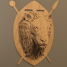 lion head animals wall puzzle wooden decor decorative hunting plywood hobby diy art 3d print model - Mito3D