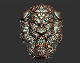aslan baş canavar kızgın hayvan doğa heykel dekorasyon kolye mücevher cnc dekor süs yüksek poli takı oyulmuş detaylı yazdırılabilir 3d print model - Mito3D