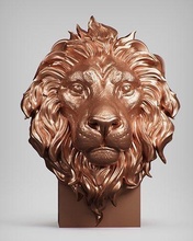 lion tête zbrush mammifère miniature imprimable médaillon cnc bijoux rugir statue sculptures animal chat décor animaux art 3d print model - Mito3D