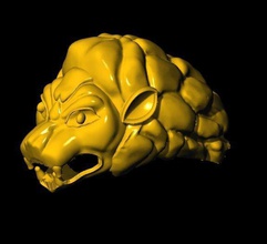 tête de lion or d'argent bijoux imprimable brillant les bracelets 3d print model - Mito3D