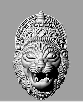 Lion tête sculpture antique tatouage art décoration bijoux 3D print model - Mito3D