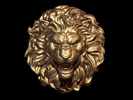 león cabeza joyería joya oro plata zbrush esculpir 3d print model - Mito3D