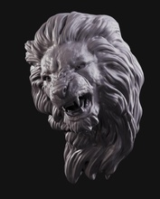 lion head art statue sculpture face cat mammal kitty character wild africa nature animal sculptures 3d print model - Mito3D