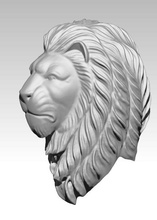 lion head art sculpture aggressive angry beast big cat 3d model hunting trophy animal wild mold cnc printing taxidermy gate knob sculptures 3d print model - Mito3D