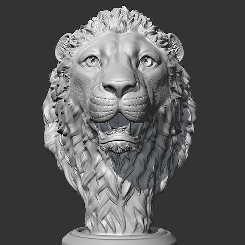 leone testa am 01 3d stampa modello fallimento animale scultura statua leon monumento gatto stampante panter gattino miniatura leonessa tigre miniature figurine arte sculture 3D print model - Mito3D