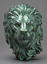 01 aslan başı sanat hayvan heykeller bas rahatlama mücevher kolye madalyon dekorasyon baş heykel 3d print model - Mito3D