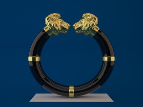 tête de lion bracelet art le bijoux les fêtes noël caractère l'homme vêtements l'impression mathématiques mathématique 3d print model - Mito3D