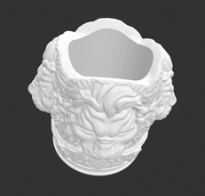 leão cabeça percebi pote modelo a arte decoração cerâmica casa feito à mão o design estátua utilidades domésticas deco porcelana printable de mesa esculturas 3d print model - Mito3D
