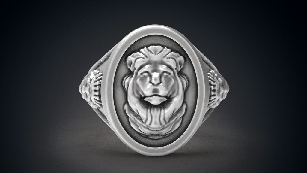 löwe kopf ring männer me rin schmuck juwel ringe 3d modell 3D print model - Mito3D