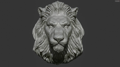 lion head pendant 2 3d print model bas relief design decoration jewerly sculpture monument animal download ring gold platinum free printable silver jewelry pendants 3d print model - Mito3D
