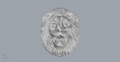 lion head pendant 3d print model jewelry bas relief design decoration sculpture monument animal cat art ring gold platinum pendants download 3d print model - Mito3D