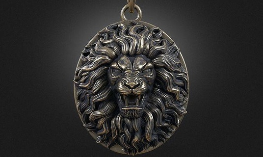 lion head pendant a04 animal bas relief jewellery medallion decoration sculpture art sculptures jewelry pendants 3d print model - Mito3D