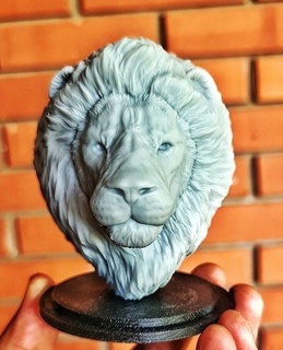 león cabeza imagen escultura estatua decoración animal arte naturaleza retrato decorativo figurilla esculturas 3d print model - Mito3D