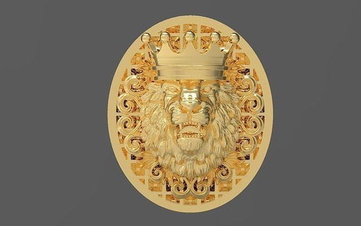 Leone testa piatto gioielleria oro leone orecchino orecchini squillare collana pendente braccialetto 3d print model - Mito3D