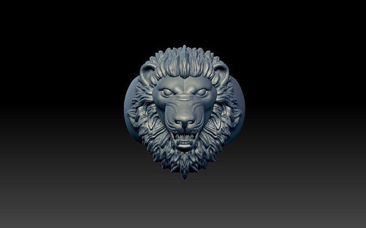 lion head ring 3d model ring lion lionring printable art gold jewelry jewellery silver lion head 3d lionhead lion ring animal jewel 3dprint zbrush rings  3d print model - Mito3D
