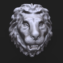 lion head sculpture face cat predator teeth bas relief cnc printable 3d print carving angry art sculptures 3d print model - Mito3D