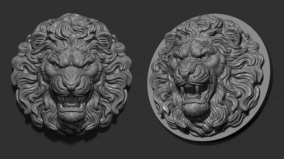 Lion tête animal tigre art chat sculpture anim statue sculptures imprimable or bijoux minou décor bague 3d print model - Mito3D