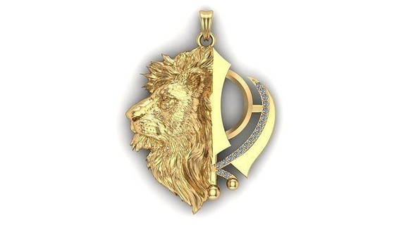 lion khanda 3d model jewelry animal gold silver cat sculpture jewel ring tiger printable band pendants 3d print model - Mito3D