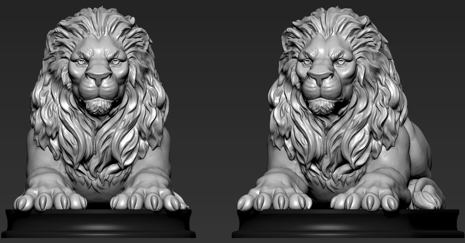 lion king art statue lioness leo persian persica cat panthera barbaric berber african melanochaita big predator sculptures 3D print model - Mito3D