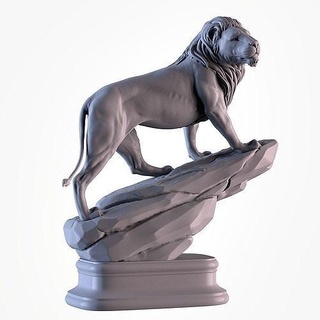 león Rey africano animal imprimible Arte escultura animales mamífero esculturas África naturaleza plata oro 3dprinter estatua safari decoración zoo fauna silvestre 3d print model - Mito3D