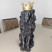 lion king animals decoration decor animal art desig ornament queen coroa crown sculpture statue house 3d print model - Mito3D