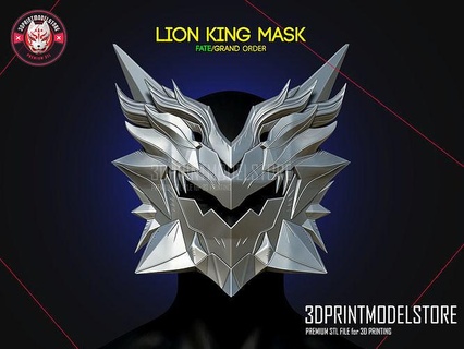 lion king fate grand order cosplay mask - lancer knights stay night arthur knight anime helmet halloween games toys 3d print model - Mito3D