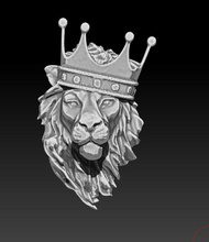 lion king prince jewel pendant crown bust head safari cat tiger man necklace jewelry silver sculpture animal zoo african lynx woman boy pendants 3d print model - Mito3D