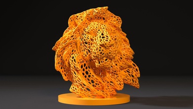lion king simba lionking 3d printing 3dprinting statue printable decoration art sculptures voronoi 3d print model - Mito3D