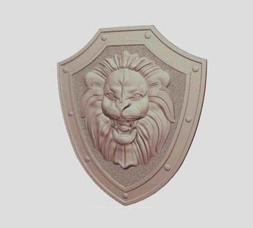 lion knight shield crusader warrior armor battle carved classical traditional architectural decorate house fighting historic medieval melee military viking decor 3d print model - Mito3D