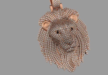 Lion lev pendentifs rochers bvlgari bague boucles d'oreilles Kolco Sergi pechati 3dmodel imprimable sterling mode argent engagem platine bijoux 3d print model - Mito3D