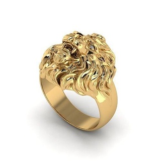 lion man ring 3d printable gold silver jewelry platinum design diamond jewellery fashion gem ruby jewel rings luxury 3d print model - Mito3D