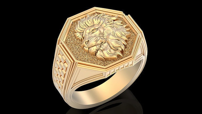 león hombre anillo plata oro imprimible joyería joya símbolo 3d modelo diseño tendencia moda estatua fantasia escultura anillos rolex 3d print model - Mito3D