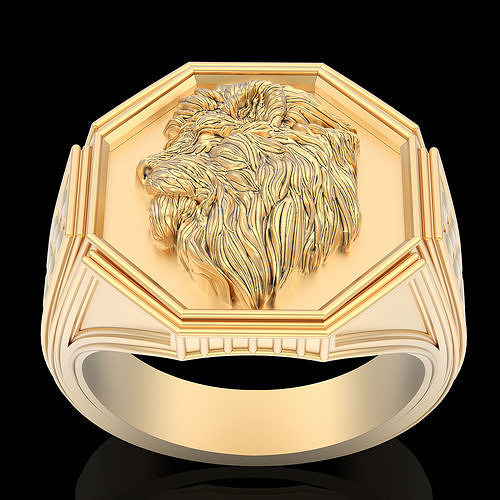 león hombre anillo plata oro imprimible joyería joya símbolo 3d modelo diseño tendencia moda estatua fantasia escultura anillos rolex 3D print model - Mito3D